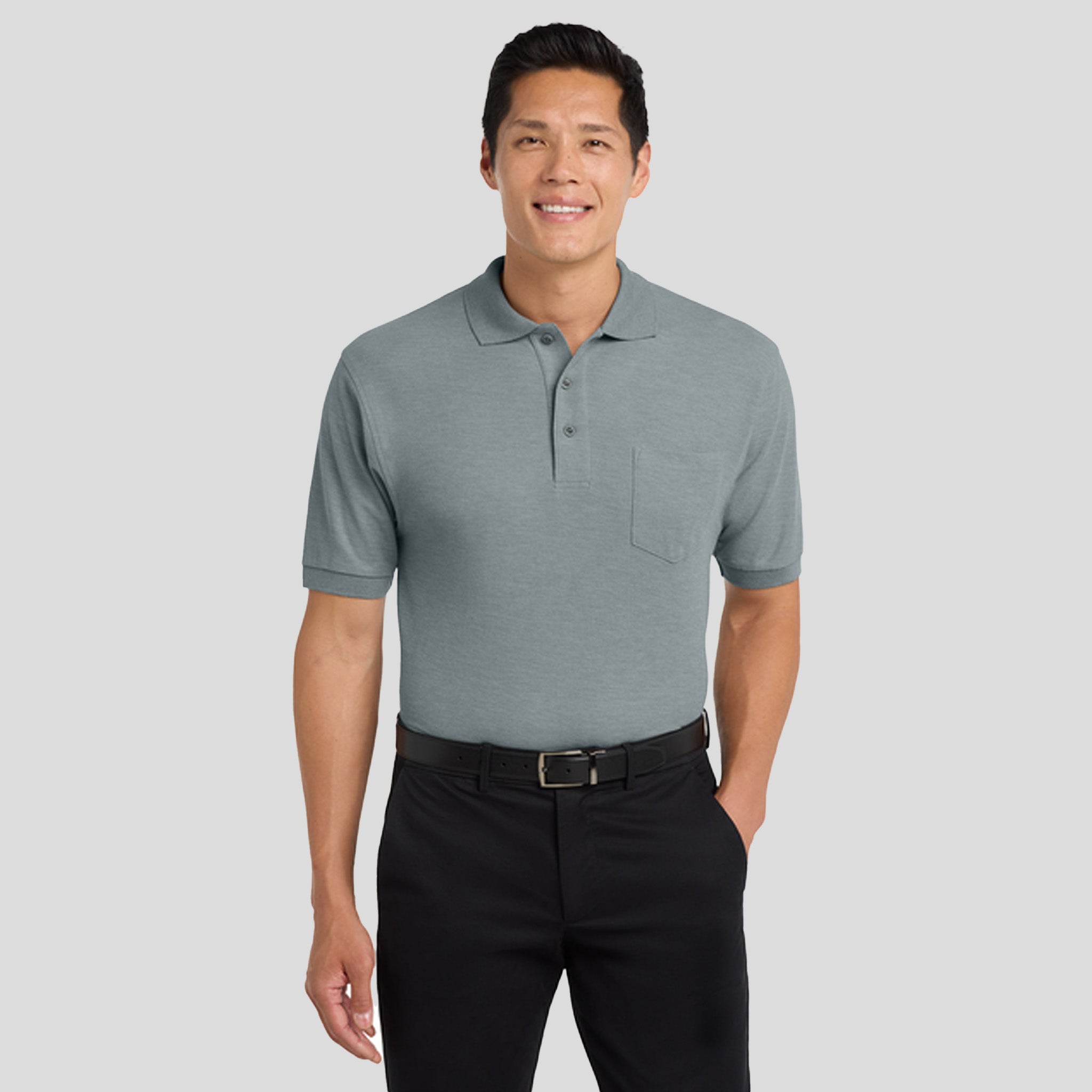 Silk Touchβ’ Polo with Pocket | Cool Grey