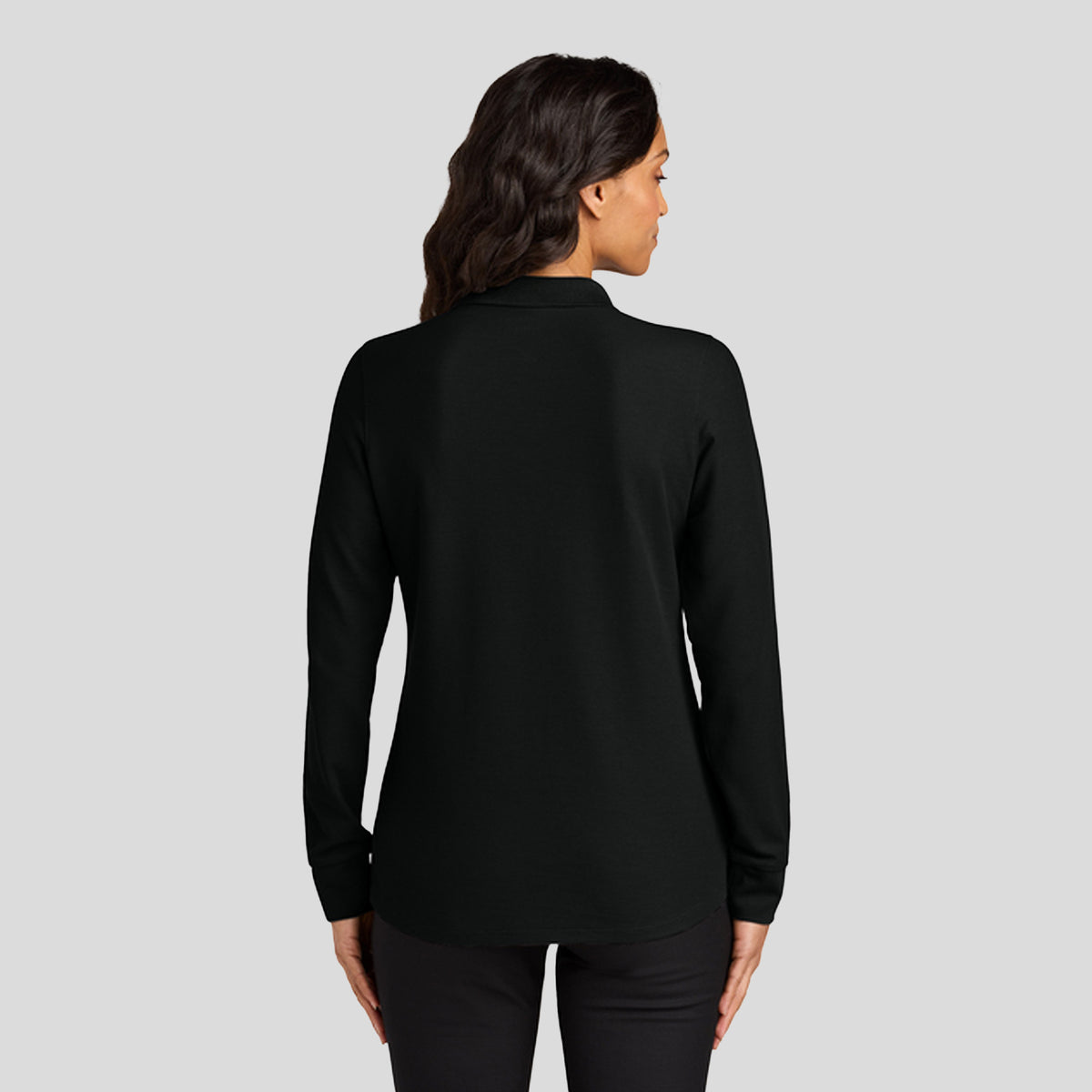 Womenβs Wearever Signature Pique Long Sleeve Polo | Deep Black